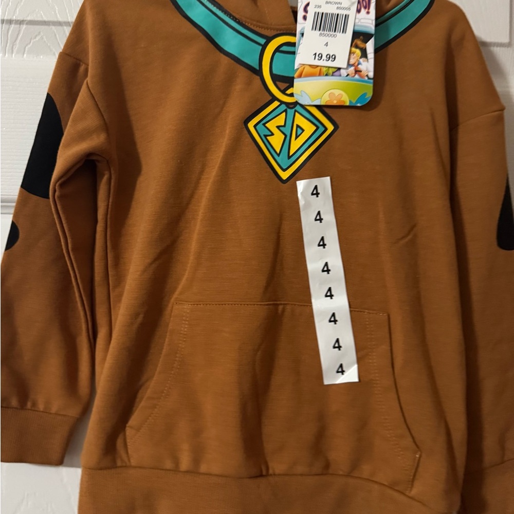 Kids Brown Scooby Doo Hoodie with Black Accents